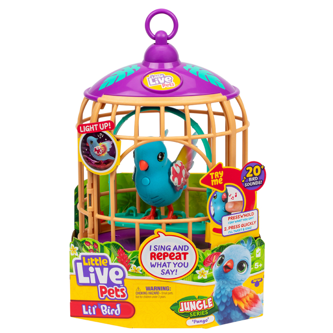 Фігурки тварин - Інтерактивна іграшка Little Live Pets Говорлива тропічна пташка Панго Панго (26614)#4