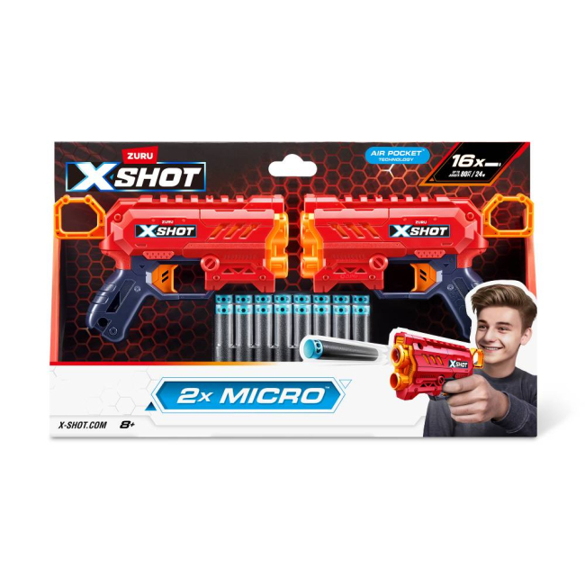 Помпова зброя - Набір бластерів X-Shot Excel Double micro 2.0 (36727R)#3