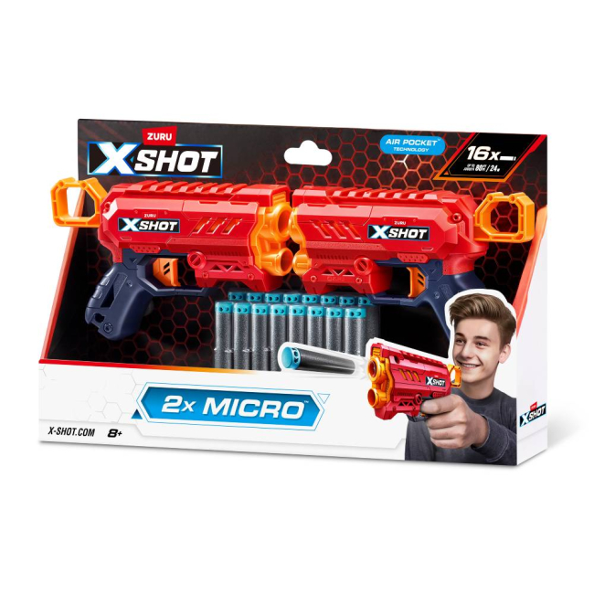 Помпова зброя - Набір бластерів X-Shot Excel Double micro 2.0 (36727R)#4