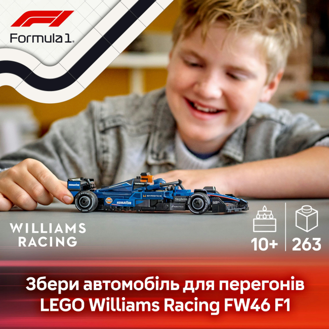 Конструктори LEGO - Конструктор LEGO Speed Champions Автомобіль для перегонів F1 Williams Racing FW46 (77249)#5