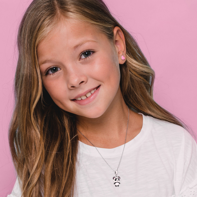 Ювелірні прикраси - Кулон UmaUmi Панда з біло-чорною та рожевою емаллю (2210000018297)#3