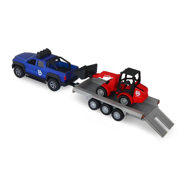 Транспорт і спецтехніка - Ігровий набір TechnoDrive Позашляховик з причіпом і навантажувачем (510207.270)#3