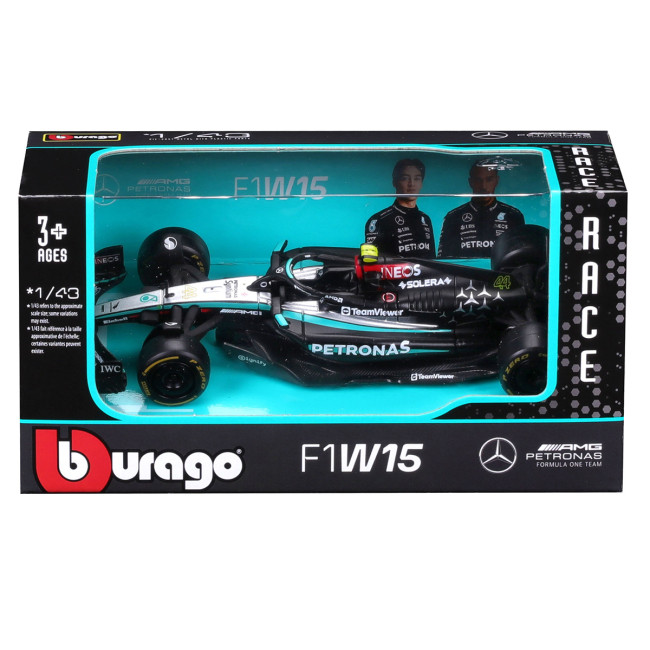 Автомоделі - Автомодель Bburago Race Mercedes AMG F1 W15 Performance 2024 в асортименті (18-38208)#8