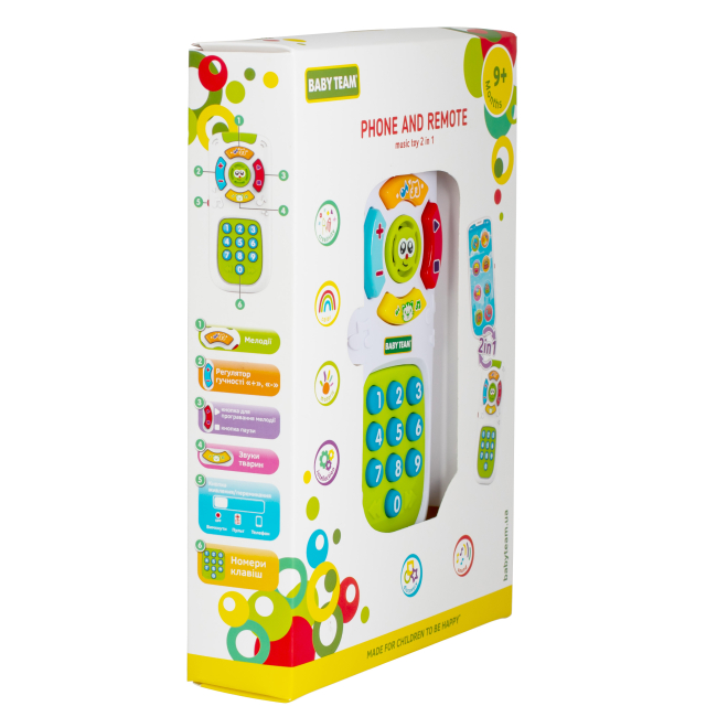 Розвивальні іграшки - Музична іграшка Baby Team Телефон та пульт 2 в 1 (8652)#6