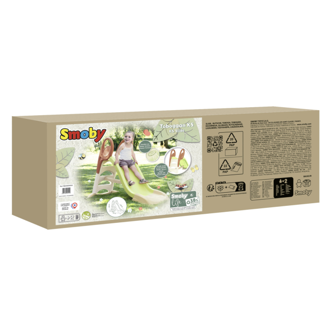 Ігрові комплекси, гойдалки, гірки - Гірка Smoby Life з водним ефектом зелено-бежева (7600820510)#2