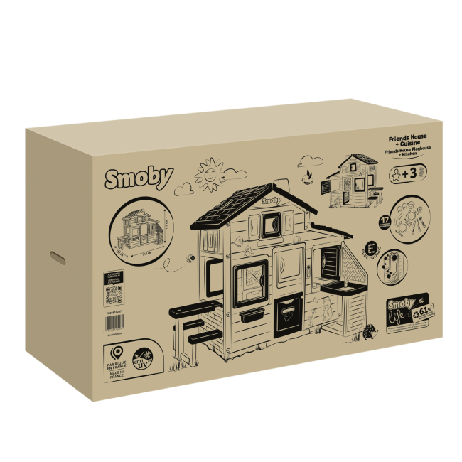 Ігрові комплекси, гойдалки, гірки - Ігровий будинок Smoby Life для друзiв з лiтньою кухнею, дверним дзвiнком та столиком (7600810207)#2