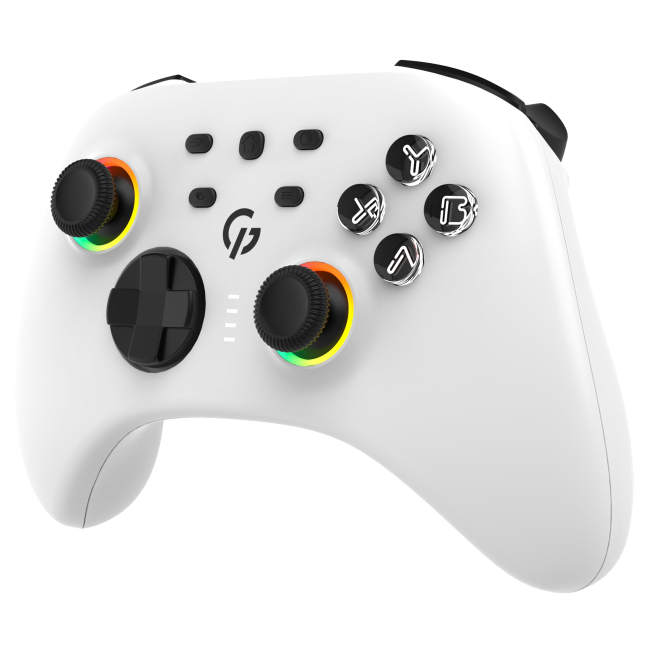 Геймпади - Геймпад GamePro 2.4G/BT 5.1/USB Switch/PC/iOS/Android RGB White (GPX13W)#2