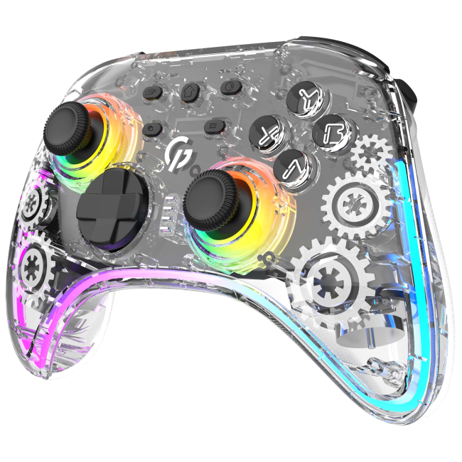 Геймпади - Геймпад GamePro 2.4G/BT 5.1/USB Switch/PC/iOS/Android RGB Transparent (GPX13T)#2