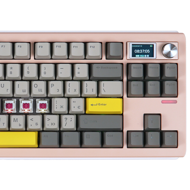 Клавіатура і миші - Клавіатура Epomaker Shadow-S TKL Wisteria Linear Switch Hot-Swap LCD Screen RGB Pink UA (SHS-P-WL)#2