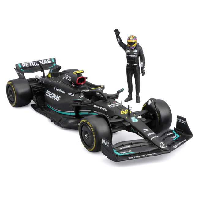 Автомоделі - Автомодель Bburago Racе Mercedes-AMG F1 W14 E Performance з фігуркою в асортименті (18-28037)#3