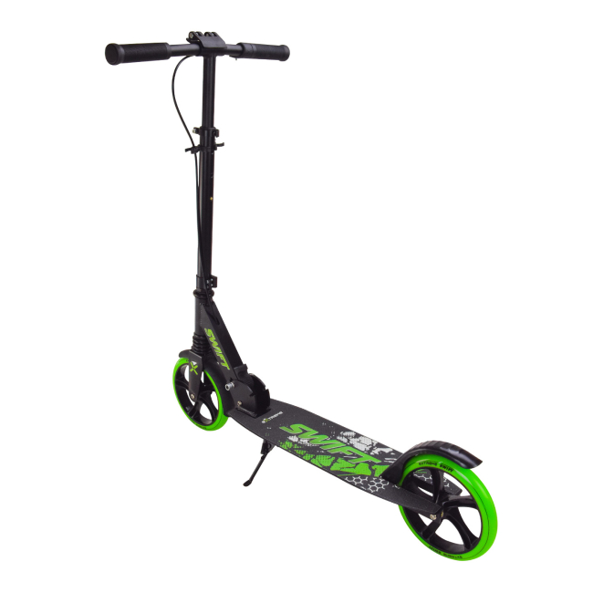 Самокати - Самокат Extreme motion Міський двоколісний зелений (SK2438)#3