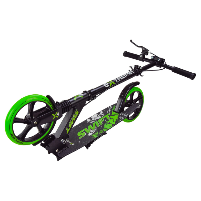 Самокати - Самокат Extreme motion Міський двоколісний зелений (SK2438)#8