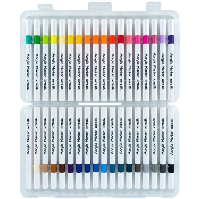 Канцтовари - Набір маркерів Kite Creative акрилових 36 кольорів (K-1158)#3