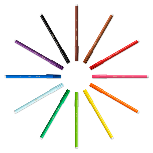 Канцтовари - Фломастери BIC Kids Visa 880 12 кольорів (bc525443)#2