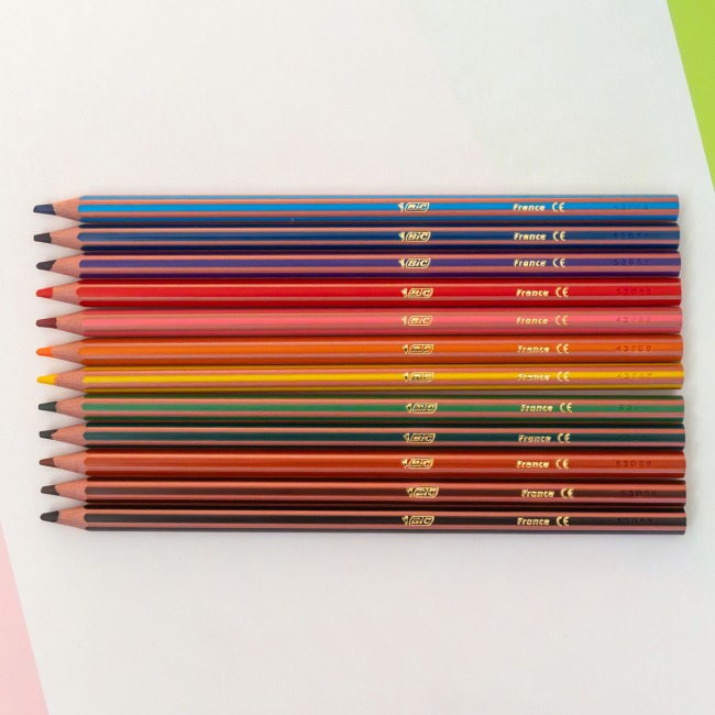 Канцтовари - Олівці кольорові BIC Kids Evolution stripes 12 штук (bc9505221)#2