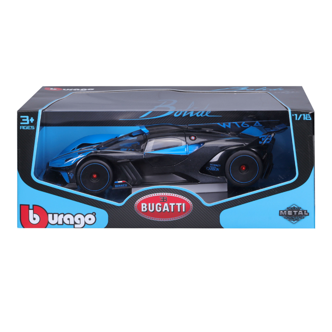 Автомоделі - Автомодель Bburago Bugatti Bolide чорно-синій (18-11047 BU)#7