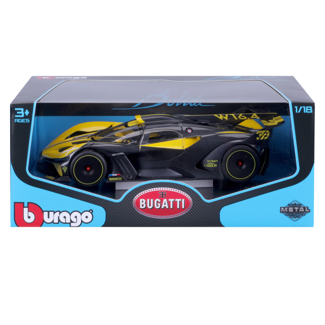 Автомоделі - Автомодель Bburago Bugatti Bolide чорно-жовтий (18-11047 YL)#7
