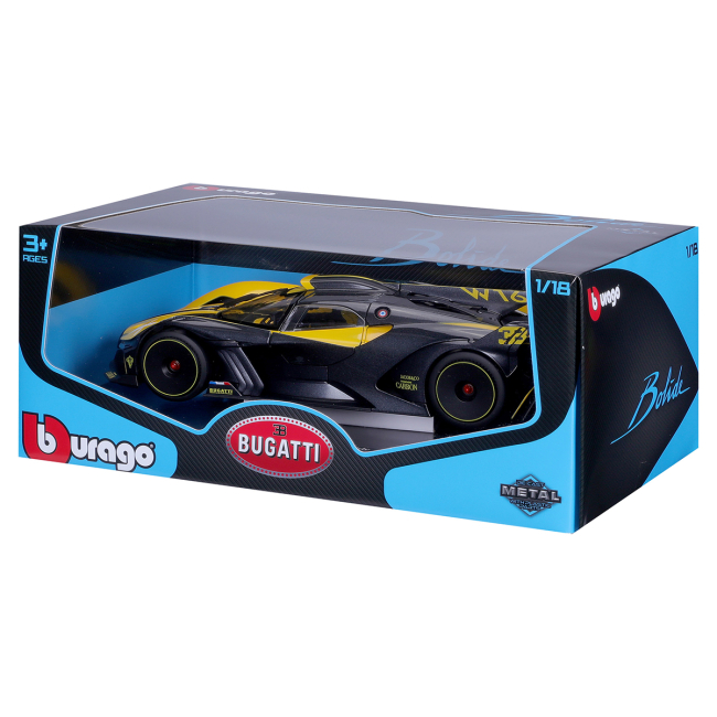 Автомоделі - Автомодель Bburago Bugatti Bolide чорно-жовтий (18-11047 YL)#8