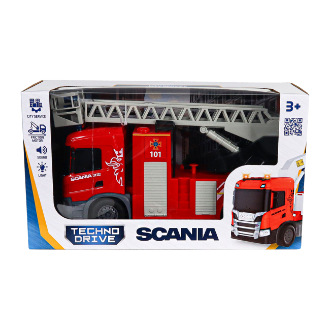 Транспорт і спецтехніка - Автомодель TechnoDrive Big truck Пожежна машина Scania (6407KS)#9