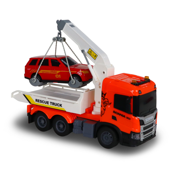 Транспорт і спецтехніка - Ігровий набір TechnoDrive Big truck Евакуатор Scania з машиною (6408KS)#2