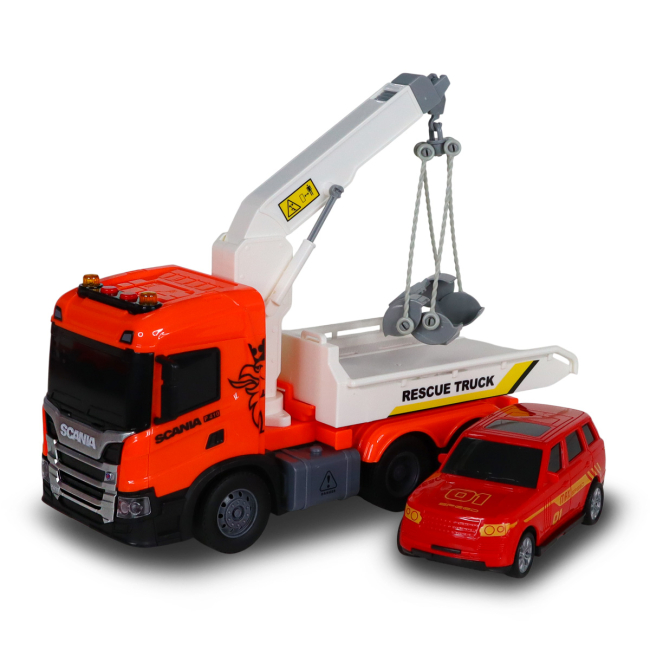 Транспорт і спецтехніка - Ігровий набір TechnoDrive Big truck Евакуатор Scania з машиною (6408KS)#7