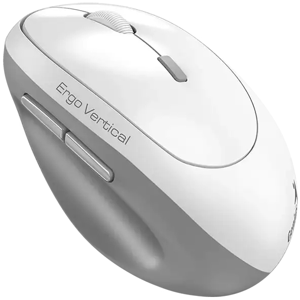 Клавіатура і миші - Миша Genius Ergo 8350S Silent AI WL біло-сіра (31030041401)#2