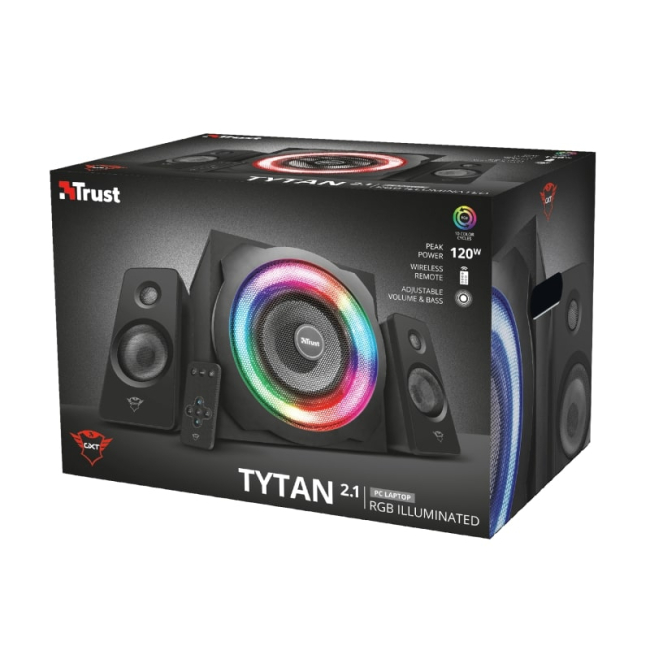 Колонки - Акустична система Trust GXT 629 Tytan 2.1 60 Вт AUX RGB чорний (22944_TRUST)#7