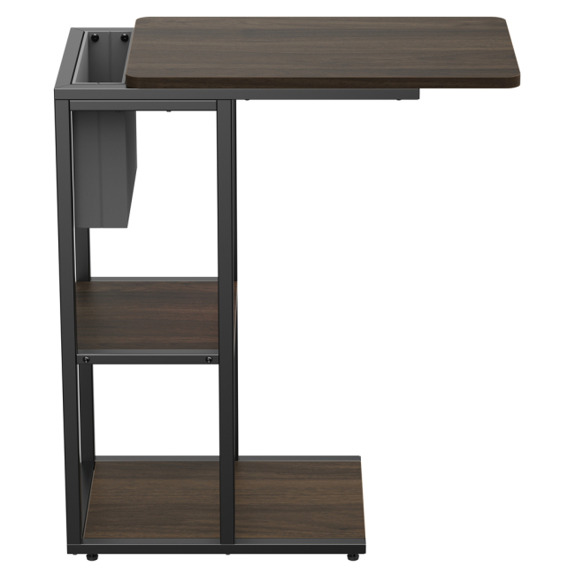 Меблі для геймерів - Приставний столик OfficePro Dark wood black із лотком для зберігання (SD175DW)#2