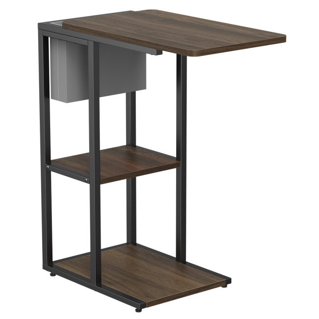 Меблі для геймерів - Приставний столик OfficePro Dark wood black із лотком для зберігання (SD175DW)#3