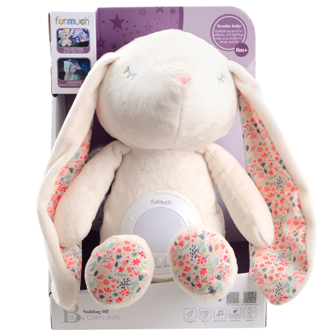Нічники, проектори - Нічник Funmuch Кролик бежевий з функцією колисання та проектором (FM666-79)#3