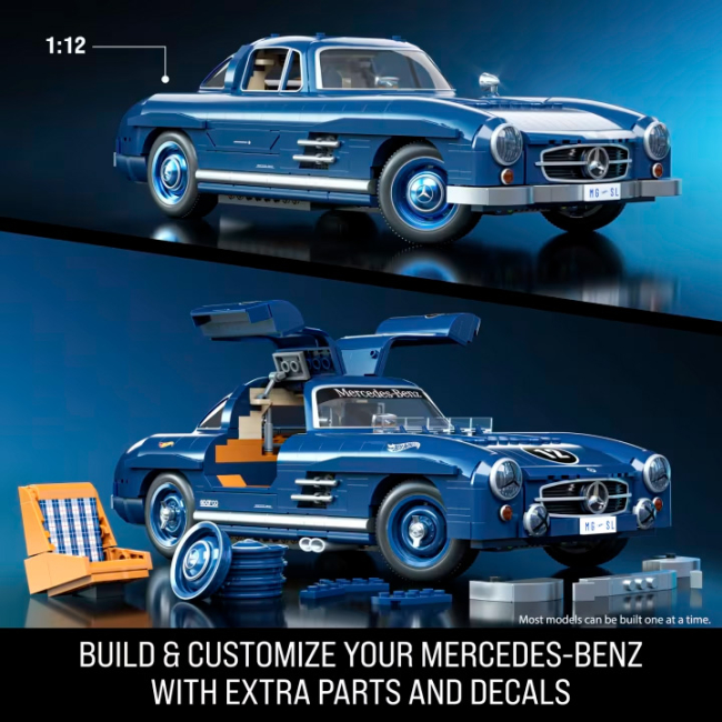 Конструктори Hot Wheels - Конструктор Mattel Brick Shop Mercedes-Benz 300 SL 1600 деталей (HWW25)#2