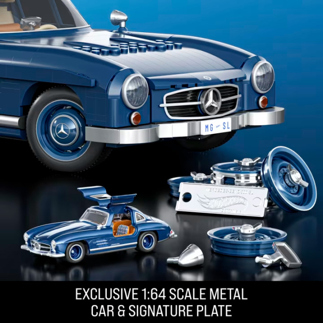 Конструктори Hot Wheels - Конструктор Mattel Brick Shop Mercedes-Benz 300 SL 1600 деталей (HWW25)#4