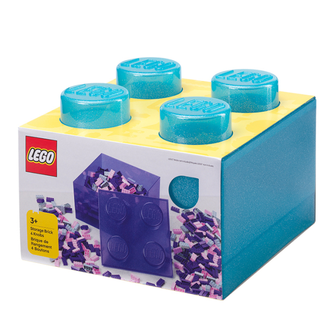 Бокси для іграшок - Коробка для зберігання LEGO Lifestyle Цеглинка 4 блакитний з блискітками (40090802)#3