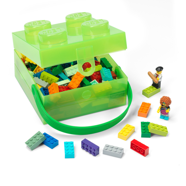Бокси для іграшок - Бокс для зберігання з ручкою LEGO Lifestyle Цеглинка прозоро-зелений (40240008)#2