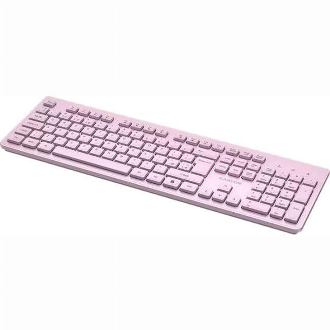 Клавіатура і миші - Клавіатура бездротова Canyon HKB-W01 Silent Wireless EN/UA Pink (CNS-HKBW01P)#2