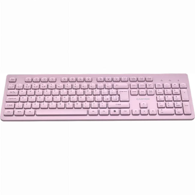 Клавіатура і миші - Клавіатура бездротова Canyon HKB-W01 Silent Wireless EN/UA Pink (CNS-HKBW01P)#4