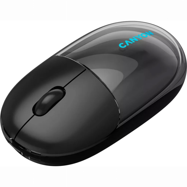 Клавіатура і миші - Мишка Canyon OnClick 24 Dual-mode Silent Bluetooth/Wireless Transparent/Black (CNS-CMSW24B)#5