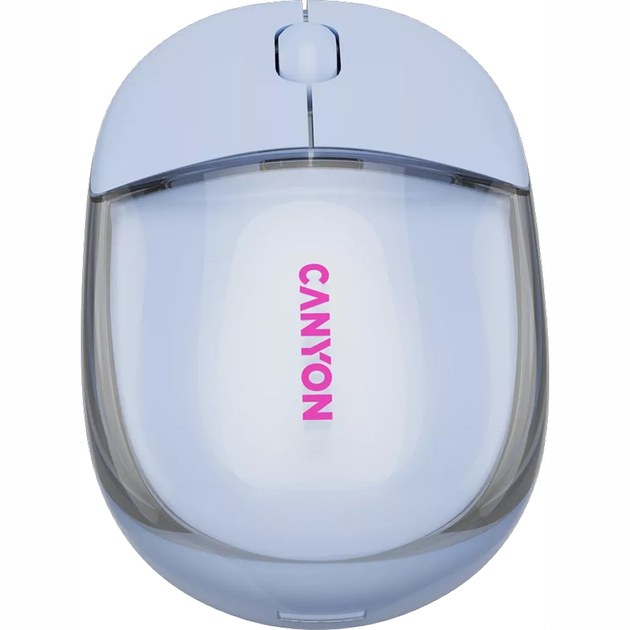 Клавіатура і миші - Мишка Canyon OnClick 24 Dual-mode Silent Bluetooth/Wireless Transparent/Blue (CNS-CMSW24BL)#2