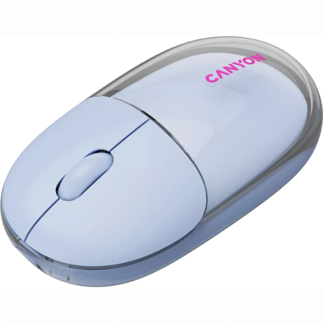 Клавіатура і миші - Мишка Canyon OnClick 24 Dual-mode Silent Bluetooth/Wireless Transparent/Blue (CNS-CMSW24BL)#5