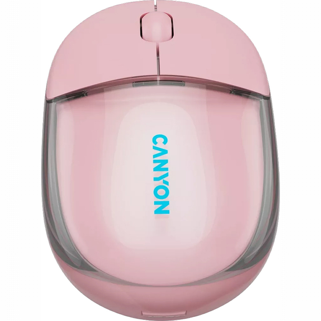 Клавіатура і миші - Мишка Canyon OnClick 24 Dual-mode Silent Bluetooth/Wireless Transparent/Pink (CNS-CMSW24P)#2