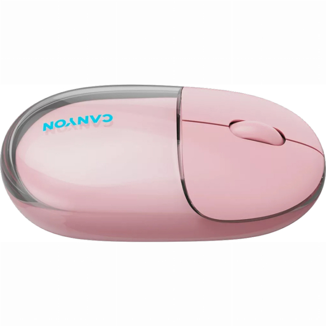 Клавіатура і миші - Мишка Canyon OnClick 24 Dual-mode Silent Bluetooth/Wireless Transparent/Pink (CNS-CMSW24P)#6