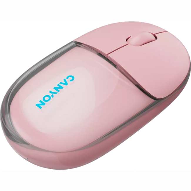 Клавіатура і миші - Мишка Canyon OnClick 24 Dual-mode Silent Bluetooth/Wireless Transparent/Pink (CNS-CMSW24P)#7