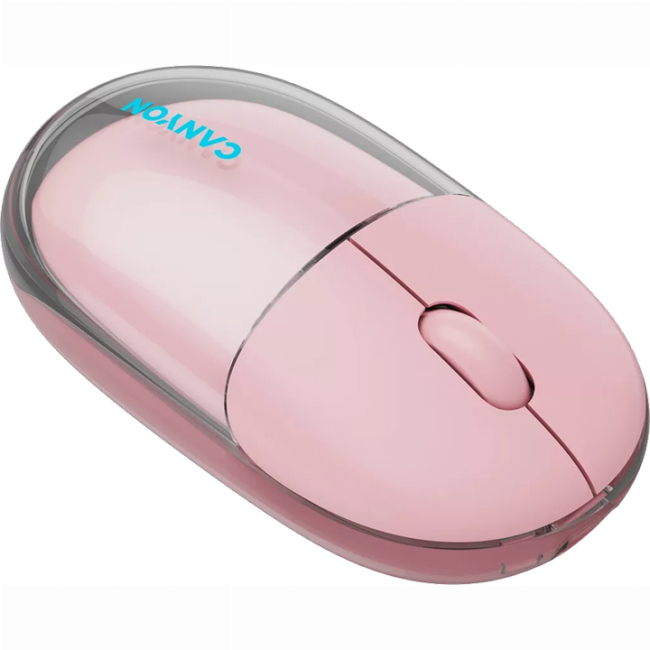 Клавіатура і миші - Мишка Canyon OnClick 24 Dual-mode Silent Bluetooth/Wireless Transparent/Pink (CNS-CMSW24P)#8