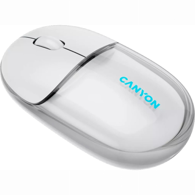 Клавіатура і миші - Мишка Canyon OnClick 24 Dual-mode Silent Bluetooth/Wireless Transparent/White (CNS-CMSW24W)#3