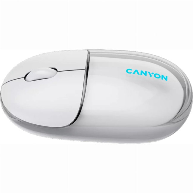 Клавіатура і миші - Мишка Canyon OnClick 24 Dual-mode Silent Bluetooth/Wireless Transparent/White (CNS-CMSW24W)#4