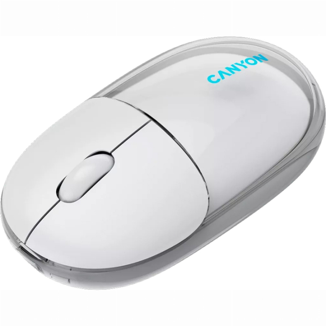 Клавіатура і миші - Мишка Canyon OnClick 24 Dual-mode Silent Bluetooth/Wireless Transparent/White (CNS-CMSW24W)#5