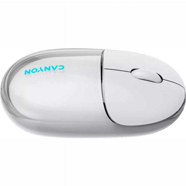 Клавіатура і миші - Мишка Canyon OnClick 24 Dual-mode Silent Bluetooth/Wireless Transparent/White (CNS-CMSW24W)#7