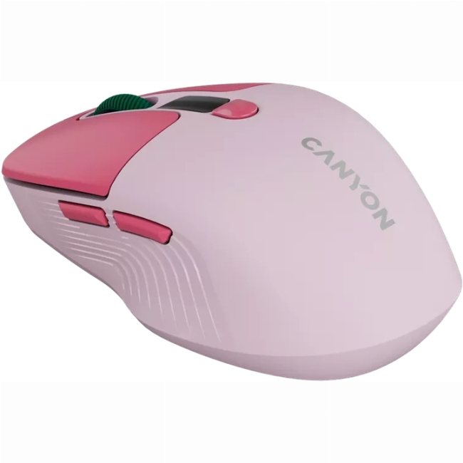 Клавіатура і миші - Мишка Canyon MW-26 LCD Silent Wireless/Bluetooth Pink (CNS-CMSW26P)#4