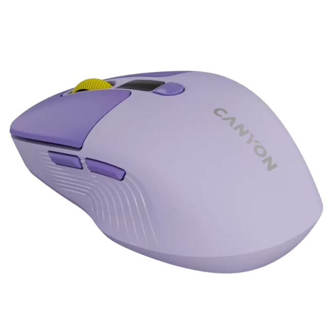 Клавіатура і миші - Миша Canyon MW-26 LCD Silent Wireless/Bluetooth Violet (CNS-CMSW26V)#5