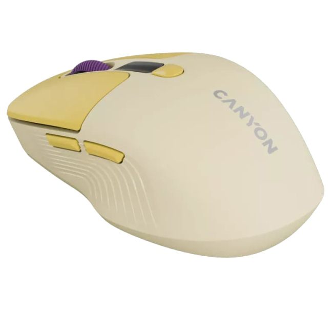 Клавіатура і миші - Мишка Canyon MW-26 LCD Silent Wireless/Bluetooth Yellow (CNS-CMSW26Y)#4